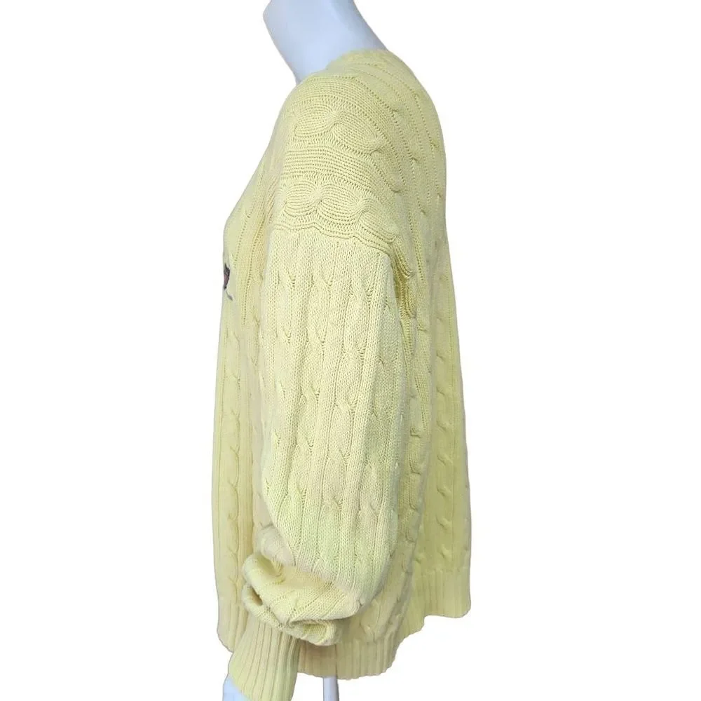 Vintage Polo by Ralph Lauren Yellow Cableknit Sweater (M)